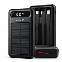 Power Bank Solar Celark 20.000mAh com 3 Cabos e Carga Rápida 22,5W